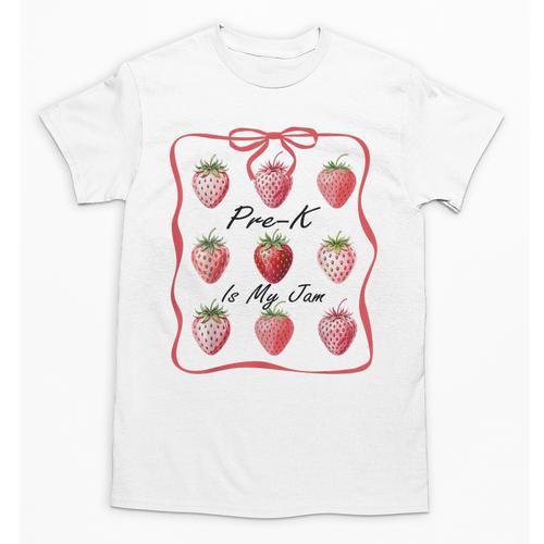 Pre K Is My Jam Teacher Team Crew Preschool Cute Strawberry Unisex T-Shirt - teacherstshirts.com AU