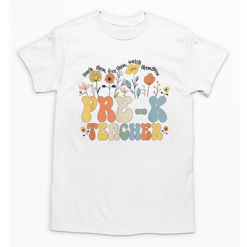 Pre-k Teacher Appreciation Teaching Wildflowers Unisex T-Shirt - teacherstshirts.com UK