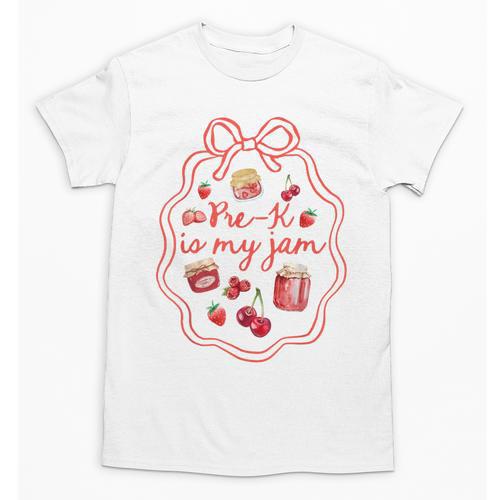 Preschool Pre-K Is My Jam Strawberry Girl Teacher Kids Unisex T-Shirt - teacherstshirts.com AU