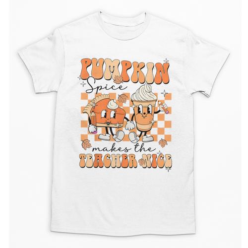 Pumpkin Spice Makes The Teacher Nice Teacher Graduation Unisex T-Shirt - teacherstshirts.com AU