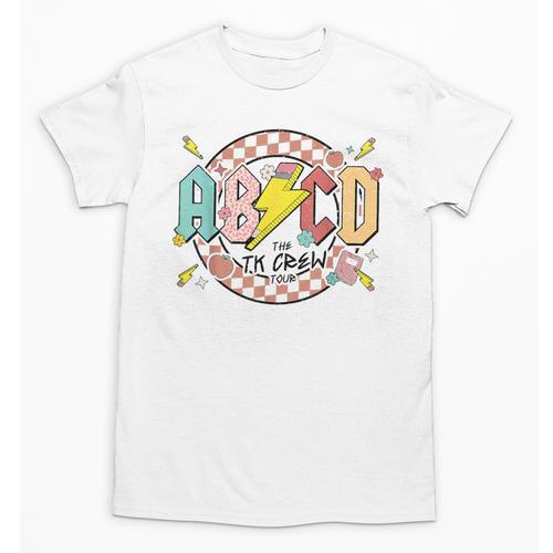 Retro ABCD Transitional Kindergarten Teacher Tour TK Teacher Unisex T-Shirt - teacherstshirts.com AU