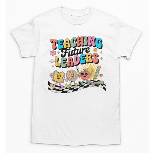 Retro Teaching Future Leaders Groovy Teacher Back To School Unisex T-Shirt - teacherstshirts.com
