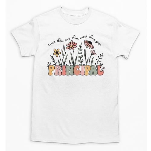Retro Vintage Floral Principal Shirt For Women Teachers Day Unisex T-Shirt - teacherstshirts.com AU