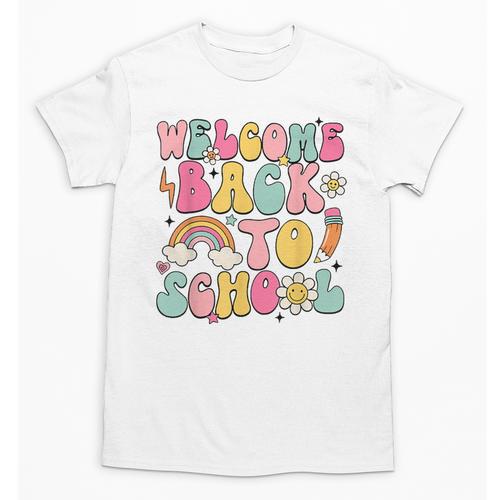 Retro Welcome Back To School Teacher Appreciation Boys Girls Unisex T-Shirt - teacherstshirts.com UK