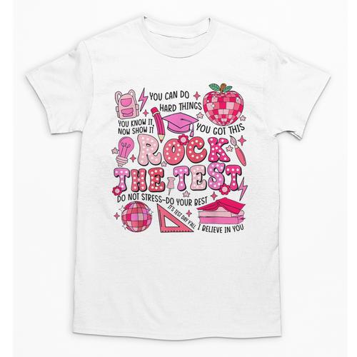 Rock The Test Testing Day Don't Stress Do Your Best Teacher For Men Women Girls Kids Unisex T-Shirt - teacherstshirts.com