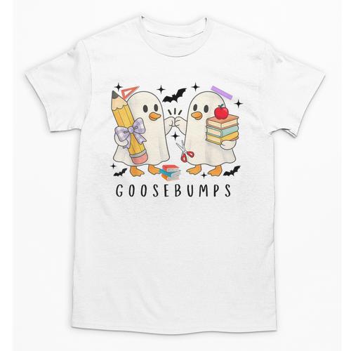 Silly Goose Spooky Teacher Halloween Cute Goosebumps Unisex T-Shirt - teacherstshirts.com DE