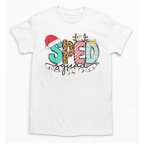 SPED Squad Special Education Teacher Autism Christmas Women Unisex T-Shirt - teacherstshirts.com