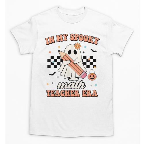 In My Spooky Math Teacher Era Groovy Retro Halloween Costume For Men Women Unisex T-Shirt - teacherstshirts.com UK