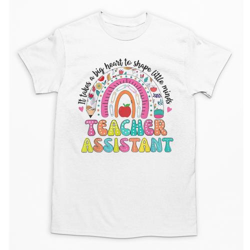It Takes A Big Heart To Shape Little Minds Teacher Assistant Unisex T-Shirt - teacherstshirts.com
