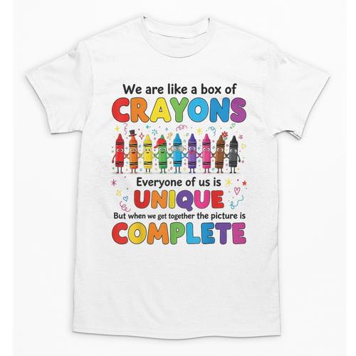 Teacher We Are Like a Box Of Crayons Back To School Unisex T-Shirt - teacherstshirts.com CA
