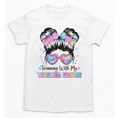 Twinning With My Teacher Bestie Twin Day Friends Teacher Unisex T-Shirt - teacherstshirts.com AU