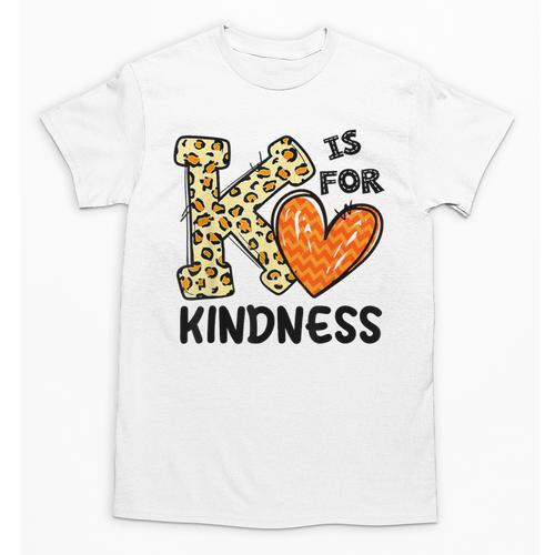 Unity Day K Is For Kindness Anti Bullying Orange Teacher Men Women Kids Unisex T-Shirt - teacherstshirts.com UK