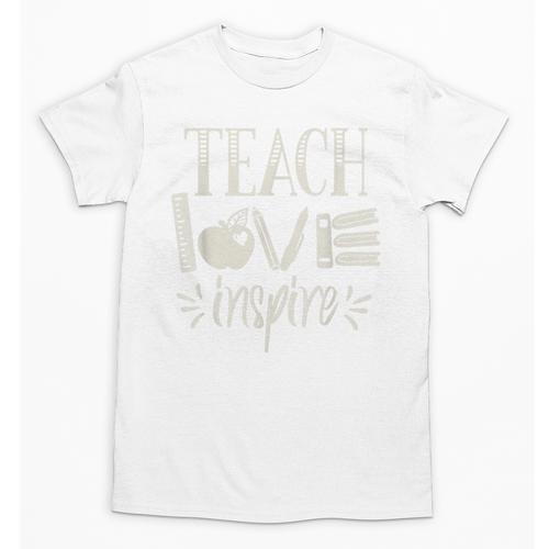 Vintage Teach Love Inspire Red For Ed Teacher Supporter Men Women Girls Kids Unisex T-Shirt - teacherstshirts.com DE