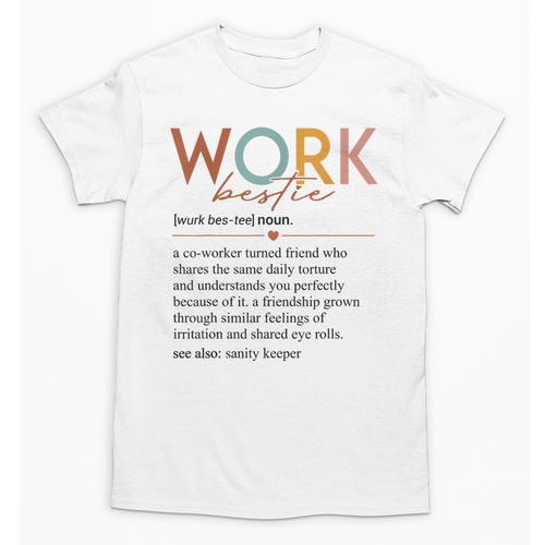 Vintage Work Bestie Definition Teachers Nurses Boss Women Unisex T-Shirt - teacherstshirts.com UK