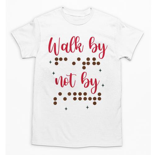 Visually Impaired Teacher Braille Bible Verse Walk By Faith Unisex T-Shirt - teacherstshirts.com UK