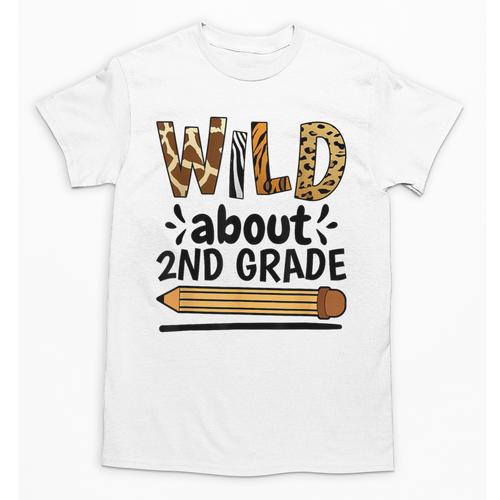 Wild About 2Nd Grade School Grade Teacher Unisex T-Shirt - teacherstshirts.com DE