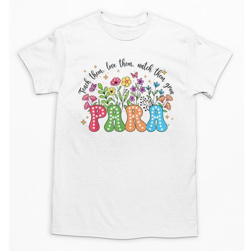 Wildflower Para Floral Paraprofessional Paraeducator Teacher Unisex T-Shirt - teacherstshirts.com