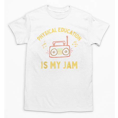 Women's Physical Education Is My Jam PE Teacher Appreciation Unisex T-Shirt - teacherstshirts.com