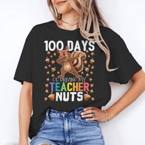 100 Days Of Driving My Teacher Nuts Dabbing Squirrel School Women's T-Shirt - teacherstshirts.com AU