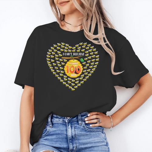 100 Days Of School Bee Hive Tree Hearts Teachers Student Kid Women's T-Shirt - teacherstshirts.com AU