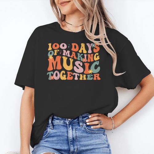 100 Days Of School Music Teacher Women's T-Shirt - teacherstshirts.com AU