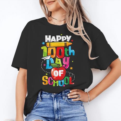 100th Day Of School Teachers Kids Child Happy 100 Days Women's T-Shirt - teacherstshirts.com