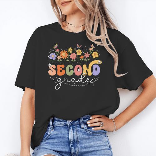 2nd Second Grade Teacher Wildflower Back To School Floral Women's T-Shirt - teacherstshirts.com AU