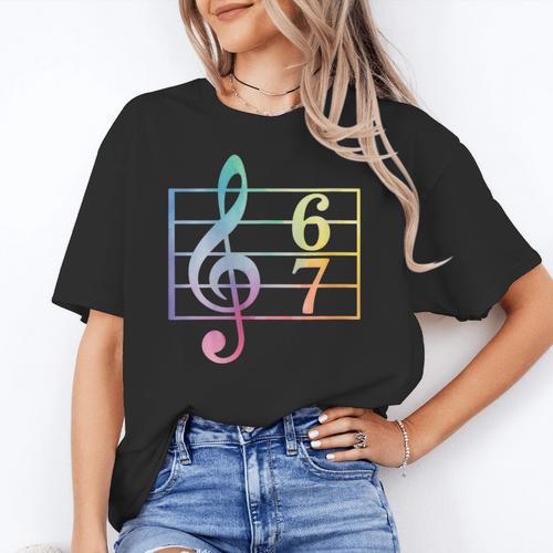 67 Music Meme Slang Six Seven Music Teacher Musician Women's T-Shirt - teacherstshirts.com UK