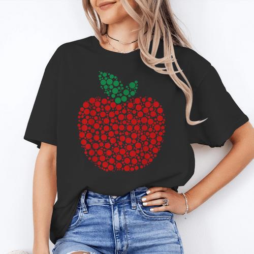 Apple Dot Pattern Art Teacher Appreciation Men Women Humor Women's T-Shirt - teacherstshirts.com AU