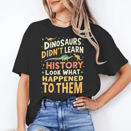 Back To School Dinosaur Social Studies Teacher Student Women's T-Shirt - teacherstshirts.com