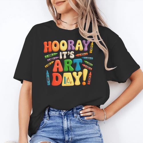 Back To School Hooray It's Art Day Art Teacher Artist Women's T-Shirt - teacherstshirts.com UK