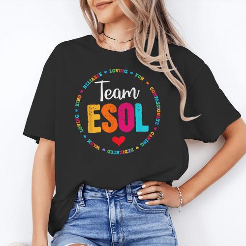 Back To School Teachers Crew Students Team ESOL Teacher Women's T-Shirt - teacherstshirts.com UK