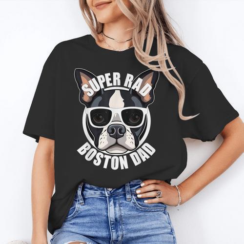 Boston Terrier Dad Father’s Day Dog Dad Men’s Women's T-Shirt - Bostonterriersmerch.com