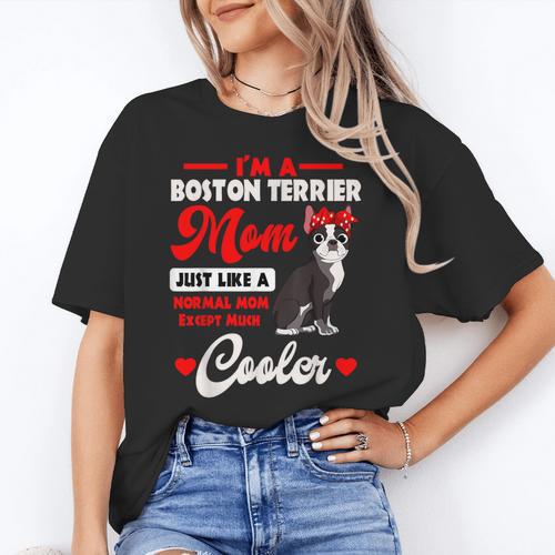 Boston Terrier Mom American Gentleman Dog Mother's Day Women's T-Shirt - Bostonterriersmerch.com