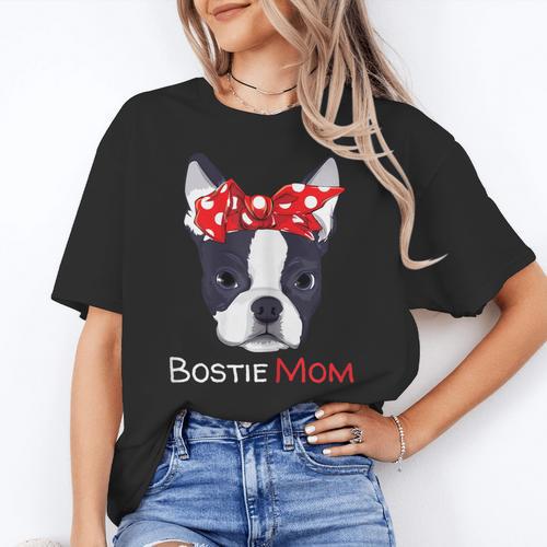 Boston Terrier Mom Bostie Women Girls Women's T-Shirt - Bostonterriersmerch.com