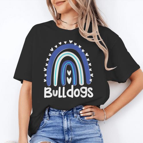 Bulldogs School Mascot Rainbow Teacher Lover Women's T-Shirt - teacherstshirts.com
