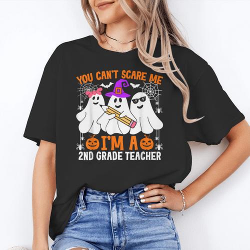 You Can't Scare Me I'm A 2nd Grade Teacher Halloween Women's T-Shirt - teacherstshirts.com CA
