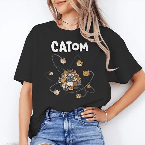 Catom Science Teacher Chemistry Lover Physics School Cat Women's T-Shirt - teacherstshirts.com DE