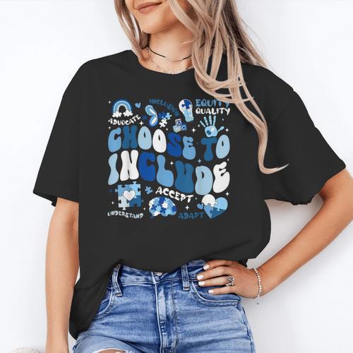Choose To Include Inclusion Matters Autism Awareness Teacher Women's T-Shirt - teacherstshirts.com DE