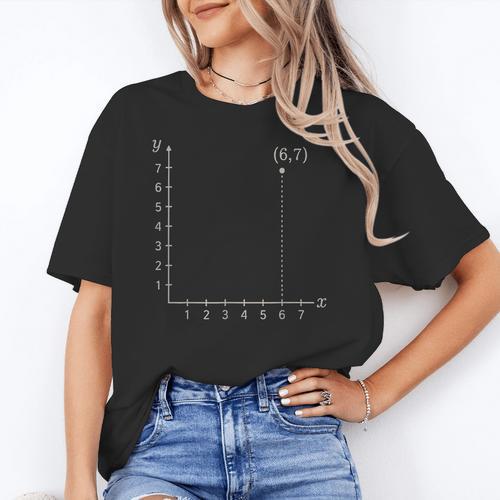 Coordinate 67 Math Teacher 67 Cartesian Grid Point Women's T-Shirt - teacherstshirts.com