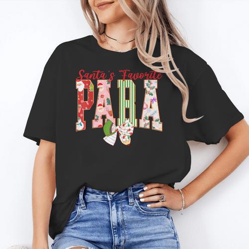 Cute Santas Favorite Para Christmas Paraprofessional Teacher Women's T-Shirt - teacherstshirts.com DE