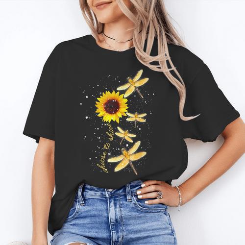 Dragonfly Sunflower Teacher Growth Mindset Choose To Shine Women's T-Shirt - teacherstshirts.com