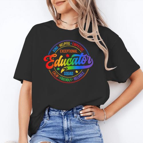 Exceptional Educator Squad Special Education Teacher Autism Women's T-Shirt - teacherstshirts.com UK