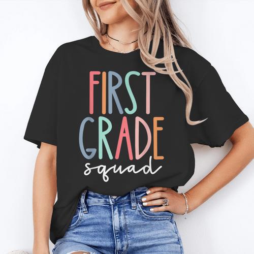 First Grade Squad 1st Grade Teacher Crew Back To School Team Women's T-Shirt - teacherstshirts.com AU
