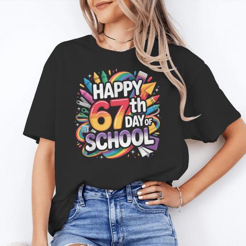 Happy 67 Days Of School Meme 100 Day Of School Teacher 6 7 Women's T-Shirt - teacherstshirts.com DE