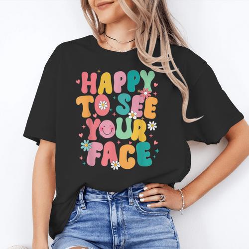 Happy To See Your Face Teacher Disco Ball Back To School Women's T-Shirt - teacherstshirts.com AU