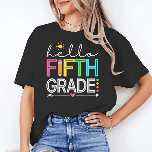 Hello Fifth Grade Teacher Student 5th Grade Back To School Women's T-Shirt - teacherstshirts.com AU