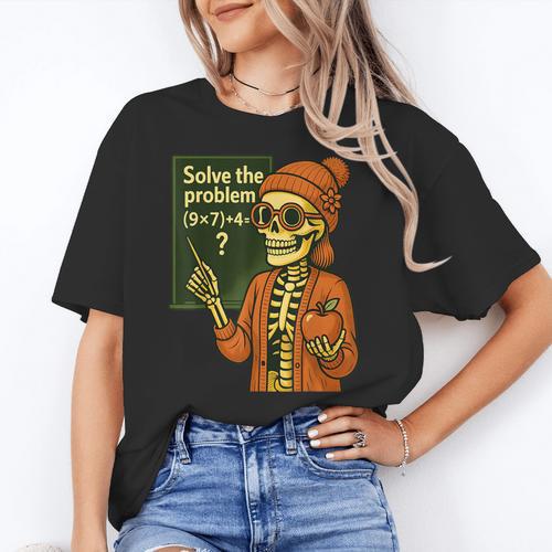HUGvyn Halloween Skeleton Six Seven 67 Meme PEMDAS Teacher Women's T-Shirt - teacherstshirts.com