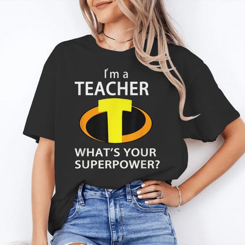 I'm a Teacher What's Your Superpower Teacher Women's T-Shirt - teacherstshirts.com