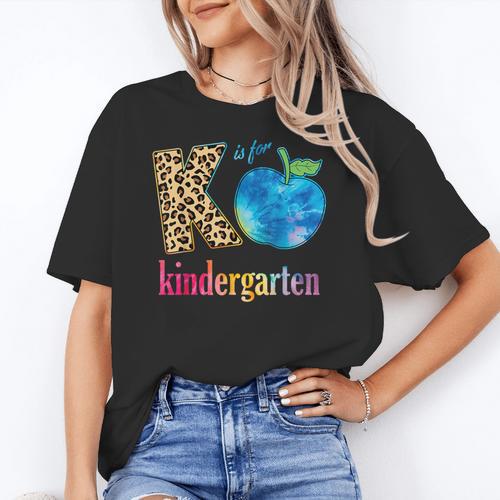 K Is For Kindergarten Teacher Tie Dye Back To School Kinder For Men Women Girls Kids Women's T-Shirt - teacherstshirts.com